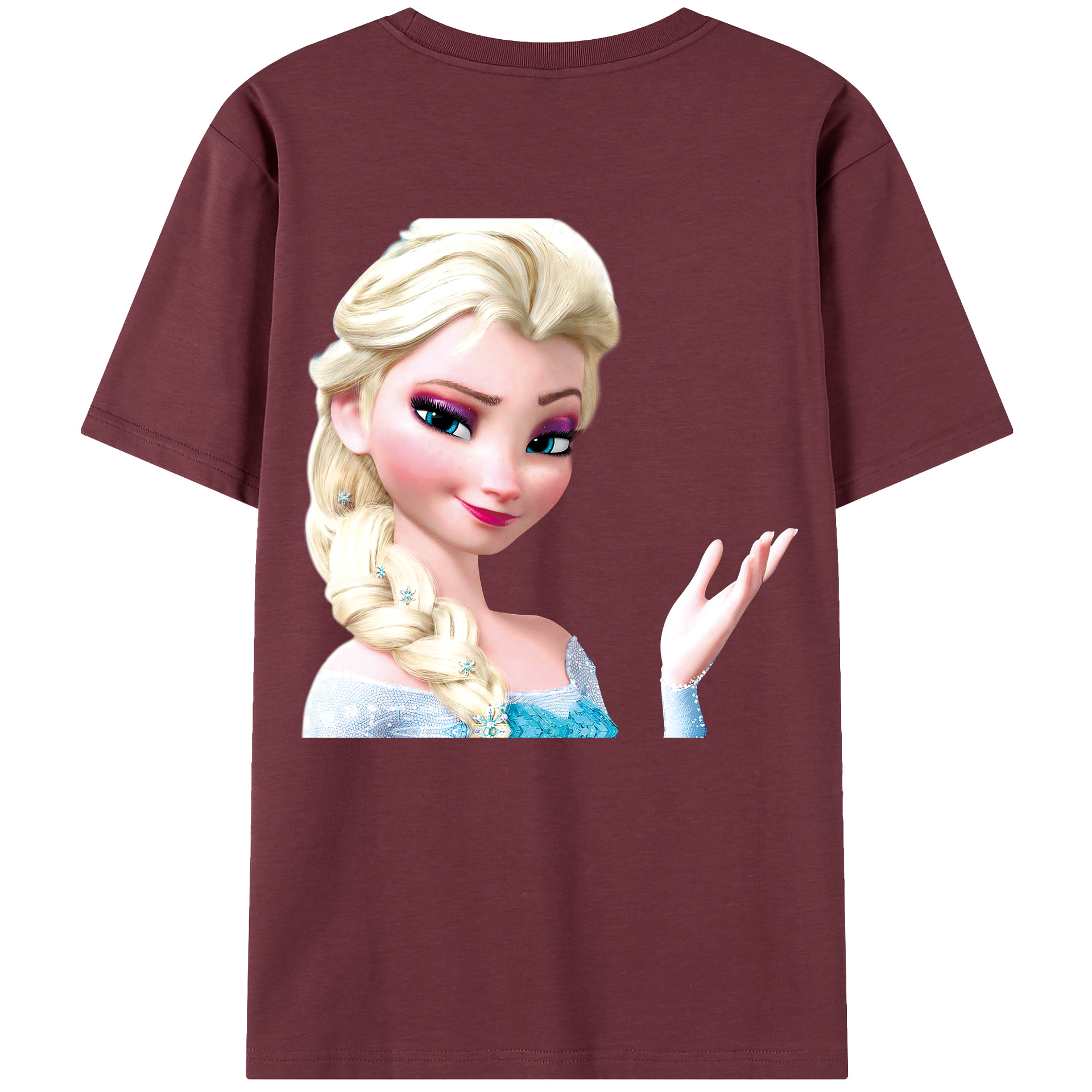 （画像用） アナと雪の女王 アンナ エルサ Frozen Anna Elsa 綿100％半袖Tシャツ（背面プリント）